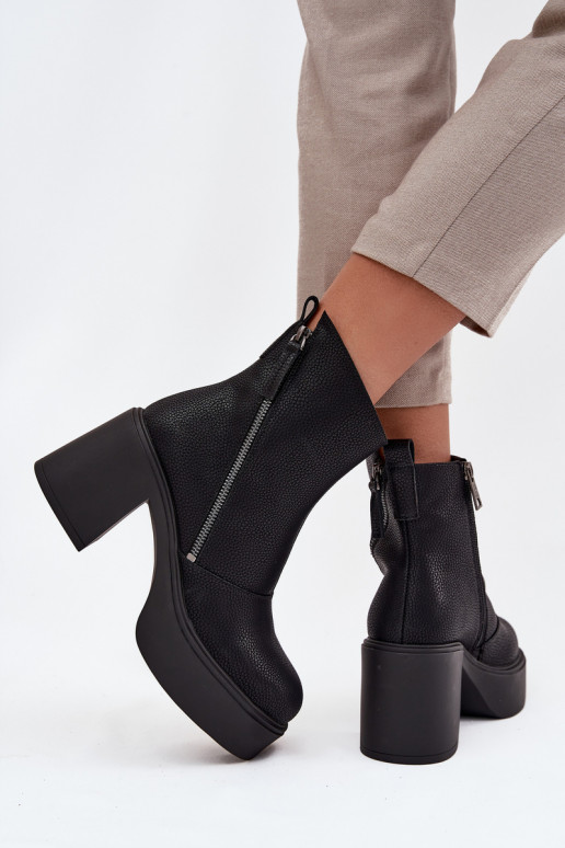 Pele aquecimento Botas femininas e plataforma Vinceza 66831 cor preta