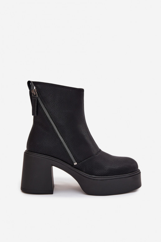 Pele aquecimento Botas femininas e plataforma Vinceza 66831 cor preta