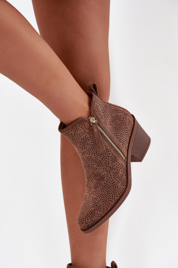 botas estilo coParaboy Feminino com salto S.Barski HY52-538 cor marrom 2