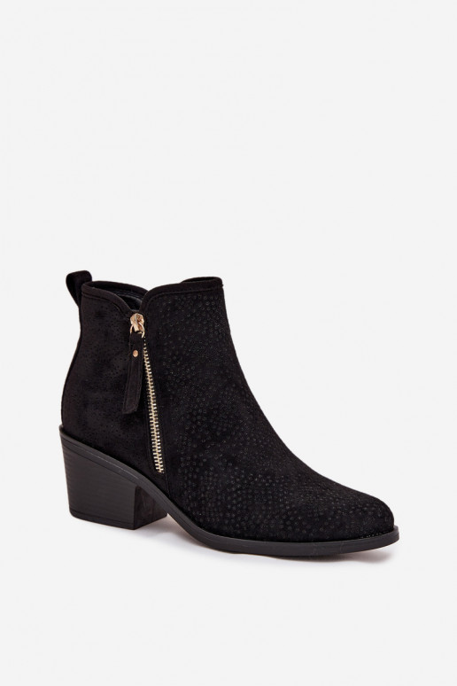 botas estilo coParaboy Feminino com salto S.Barski HY52-538 cor preta botas estilo coParaboy Feminino com salto S.Barski HY52-538 cor preta