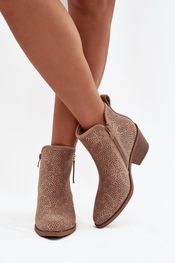 botas estilo coParaboy Feminino com salto S.Barski HY52-538 bege 2