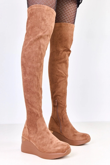 Brązowe kozaki ekozamszowe... 2