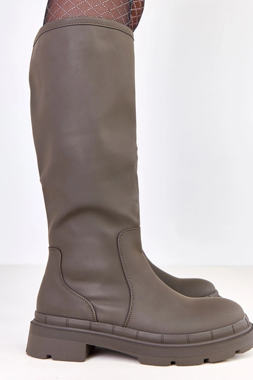 Botas de cano longo verdes mate em...