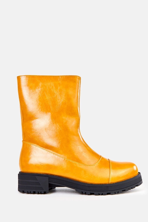 Pomarańczowe botki damskie na płaskie... Pomarańczowe botki damskie na płaskie...