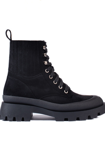 cor preta amarrado de camurça sapato 2