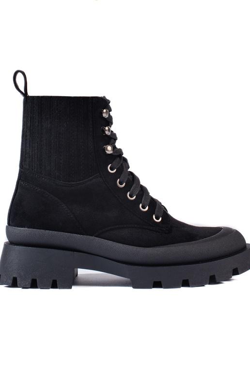 cor preta amarrado de camurça sapato