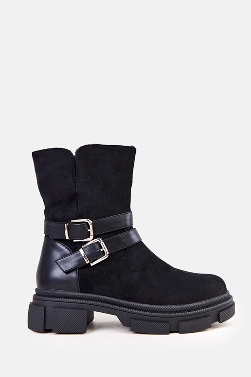 Czarne botki ocieplane zdobione... Czarne botki ocieplane zdobione...