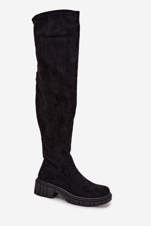 botas femininas acima do joelho S.Barski HY42-122 cor preta botas femininas acima do joelho S.Barski HY42-122 cor preta