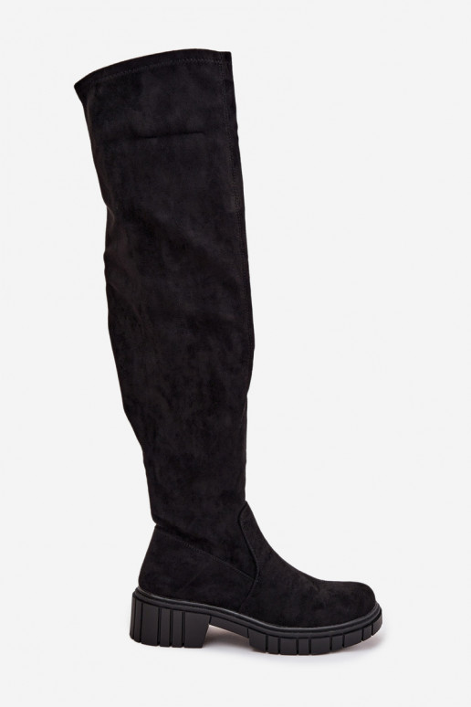 botas femininas acima do joelho S.Barski HY42-122 cor preta botas femininas acima do joelho S.Barski HY42-122 cor preta