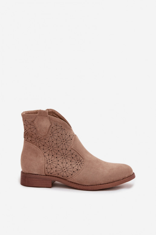 Botas femininas com salto largo S.Barski HY52-532 bege