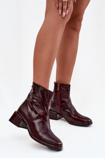 Botas femininasHabilitadoturalnej Skóry Klocke aquecimento D&A CR52-715 Borgonha 2
