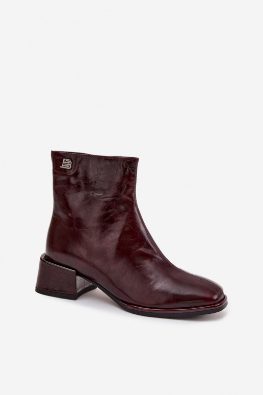 Botas femininasHabilitadoturalnej Skóry Klocke aquecimento D&A CR52-715 Borgonha