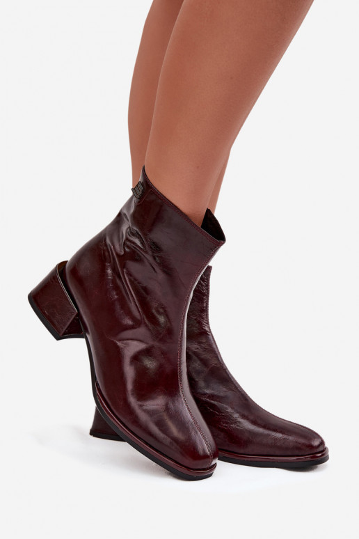 Botas femininasHabilitadoturalnej Skóry Klocke aquecimento D&A CR52-715 Borgonha