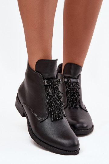 aquecimento Botas femininas com salto largo S.Barski HY42-713 cor preta