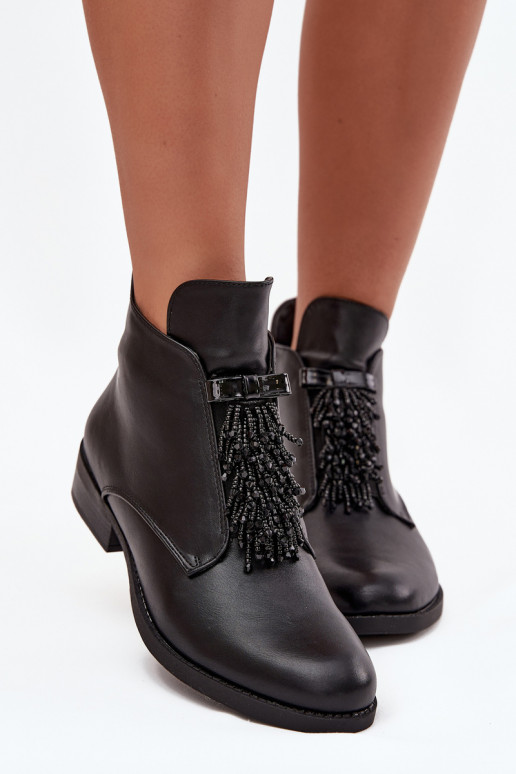 aquecimento Botas femininas com salto largo S.Barski HY42-713 cor preta