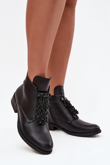 aquecimento Botas femininas com salto largo S.Barski HY42-713 cor preta 2