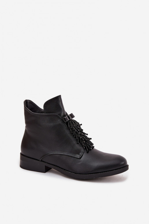 aquecimento Botas femininas com salto largo S.Barski HY42-713 cor preta