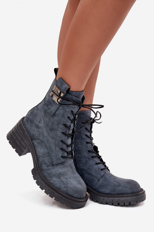 Pele Botins de trabalho Feminino Klocke Com decorações Detalem Artiker 57C0212 cor azul Pele Botins de trabalho Feminino Klocke Com decorações Detalem Artiker 57C0212 cor azul