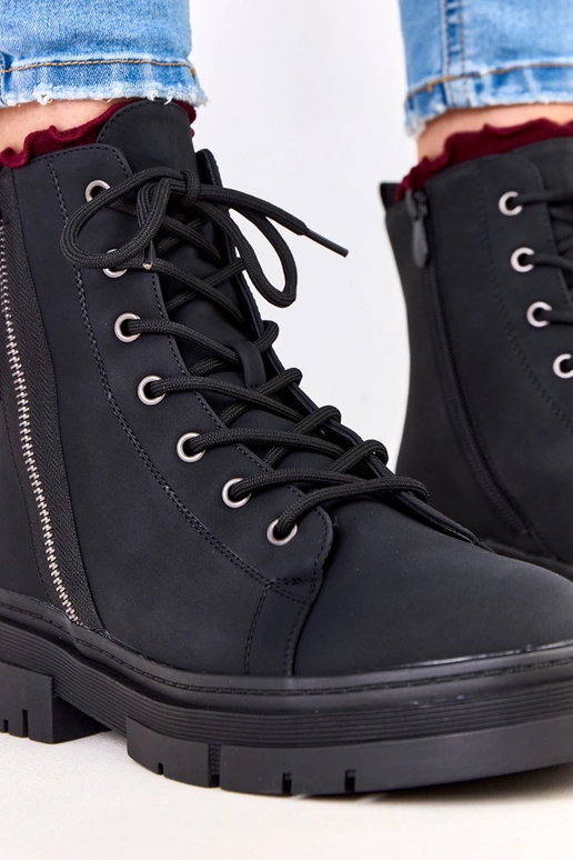 Botas de trabalho femininas pretas em...