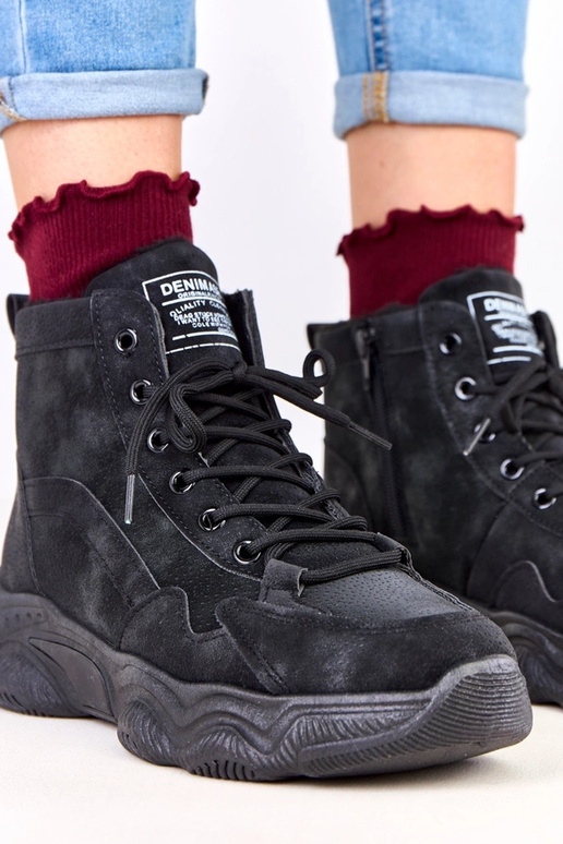 Botas de trabalho pretas em suede...