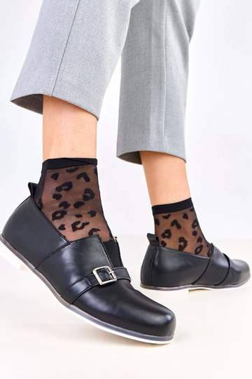 Botas femininas de cano curto pretas com palmilha de couro, Klensi 2