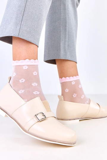 Botas femininas de cano curto na cor areia com palmilha de couro, Klensi