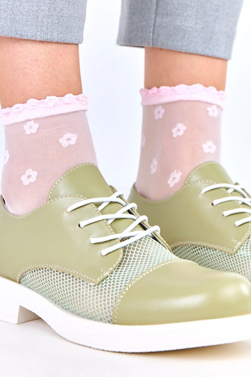 Botas femininas de cano curto verdes com rede na parte superior, Moris 2