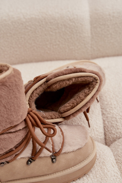 Botas de neve Feminino com um casaco de pele D.Franklin DFSH370012 bege