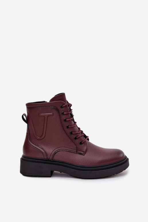 aquecimento Botas femininasHabilitadoturalnej Skóry Sergio Leone BT25248-S Borgonha