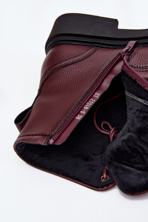 aquecimento Botas femininasHabilitadoturalnej Skóry Sergio Leone BT25248-S Borgonha