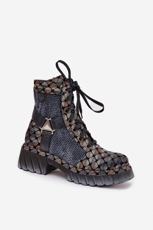 Pele Botins de trabalho Feminino Tem que serciejka 07072-03 Cores diferentes