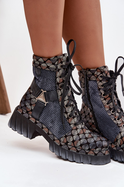 Pele Botins de trabalho Feminino Tem que serciejka 07072-03 Cores diferentes