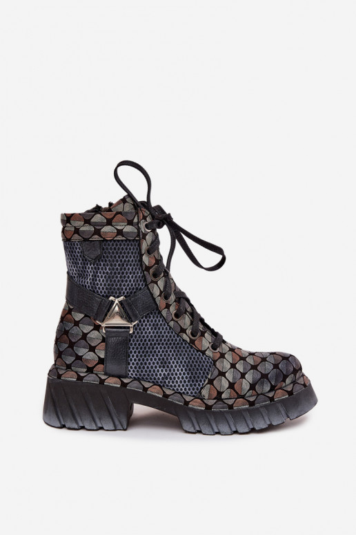 Pele Botins de trabalho Feminino Tem que serciejka 07072-03 Cores diferentes