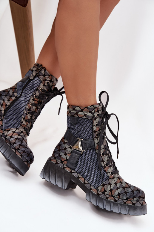 Pele Botins de trabalho Feminino Tem que serciejka 07072-03 Cores diferentes