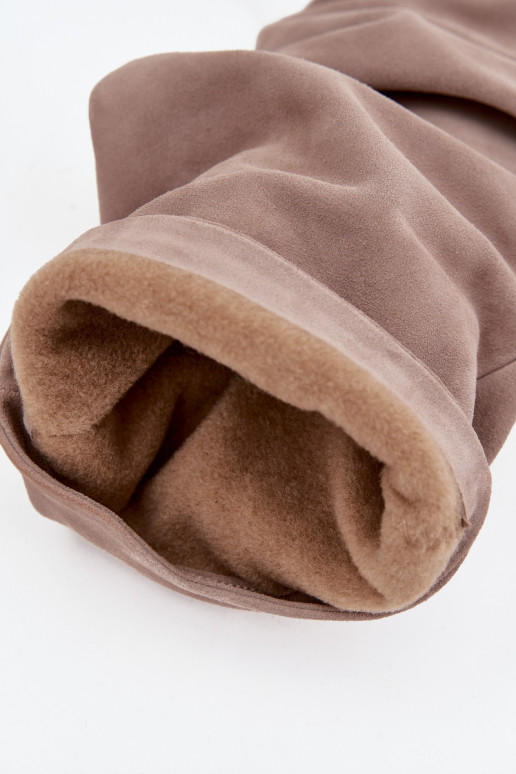 Enrugado botasHabilitadoturalnego de camurçau com salto aquecimento Zazoo 4228 cor marrom