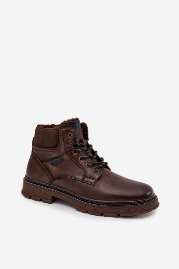 Botas masculinas forradas Wrangler 20253034.IKU na cor marrom escuro
