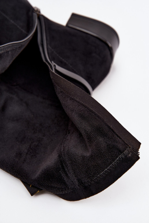 Pele Botas femininas D&A CR52-679 cor preta Pele Botas femininas D&A CR52-679 cor preta