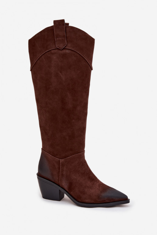 botas estilo vaqueiro Feminino com saltoHabilitadoturalnego de camurçau Artiker 57C0230 cor marrom botas estilo vaqueiro Feminino com saltoHabilitadoturalnego de camurçau Artiker 57C0230 cor marrom