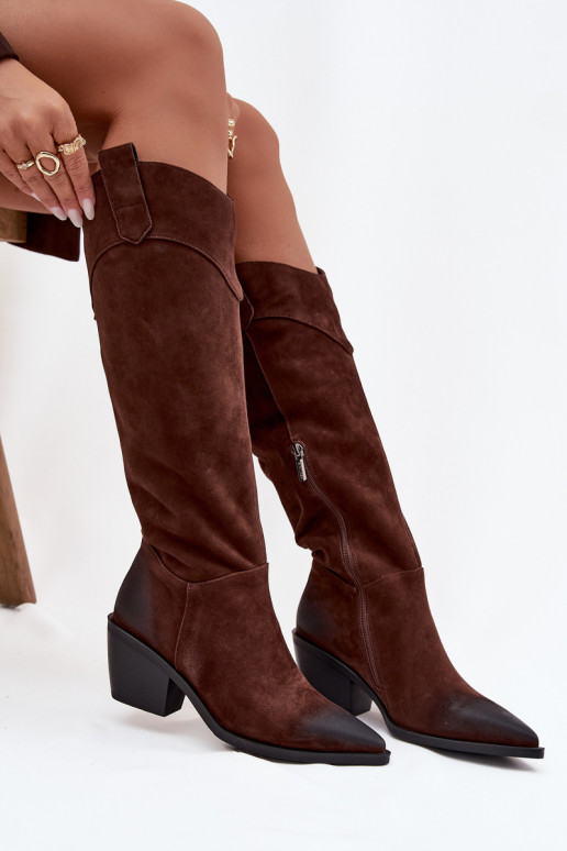 botas estilo vaqueiro Feminino com saltoHabilitadoturalnego de camurçau Artiker 57C0230 cor marrom botas estilo vaqueiro Feminino com saltoHabilitadoturalnego de camurçau Artiker 57C0230 cor marrom