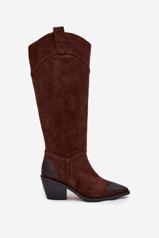 botas estilo vaqueiro Feminino com saltoHabilitadoturalnego de camurçau Artiker 57C0230 cor marrom botas estilo vaqueiro Feminino com saltoHabilitadoturalnego de camurçau Artiker 57C0230 cor marrom
