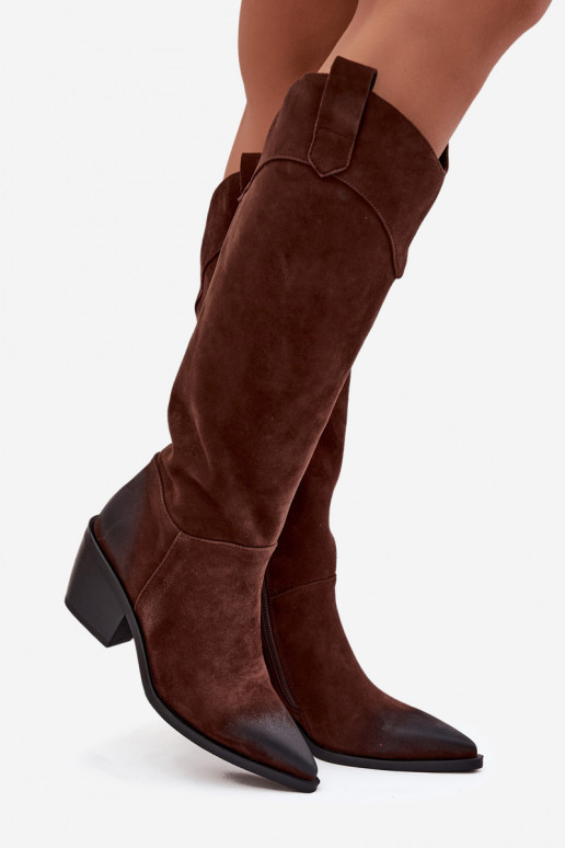 botas estilo vaqueiro Feminino com saltoHabilitadoturalnego de camurçau Artiker 57C0230 cor marrom botas estilo vaqueiro Feminino com saltoHabilitadoturalnego de camurçau Artiker 57C0230 cor marrom