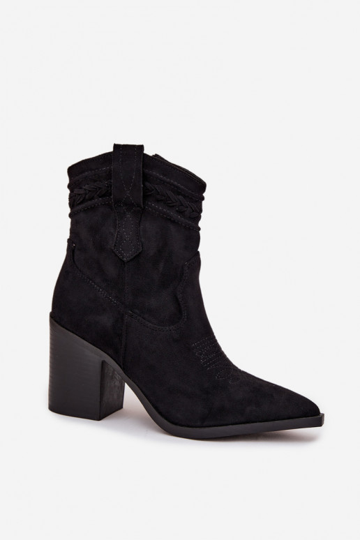 botas estilo coParaboy Feminino com salto cor preta Jessa botas estilo coParaboy Feminino com salto cor preta Jessa