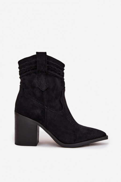 botas estilo coParaboy Feminino com salto cor preta Jessa botas estilo coParaboy Feminino com salto cor preta Jessa