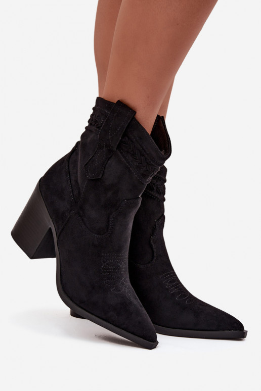 botas estilo coParaboy Feminino com salto cor preta Jessa botas estilo coParaboy Feminino com salto cor preta Jessa