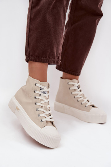 Tênis casuais com plataforma LEE 50253002.35E ISLA INOMEN MID na cor areia 2