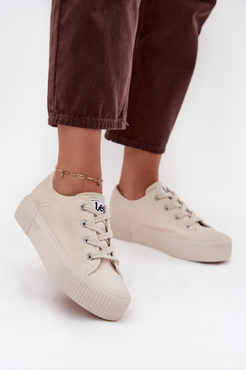 Tênis casuais com plataforma LEE ISLA C INOMEN LOIN 50253001.35E na cor areia