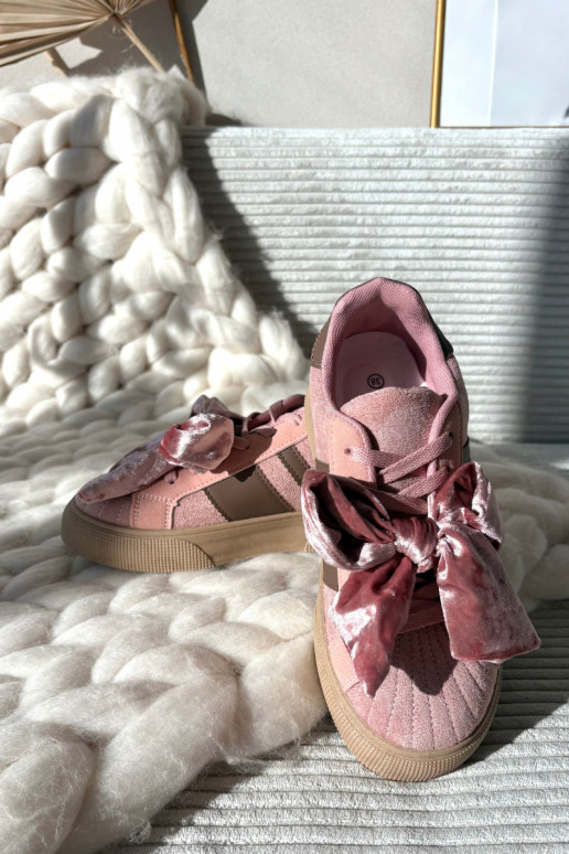 Sapatos femininos de estilo esportivo com laço de veludo, cor rosa, Ashlyn Sapatos femininos de estilo esportivo com laço de veludo, cor rosa, Ashlyn