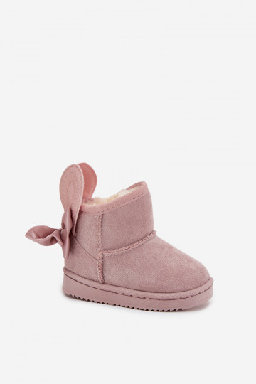 Infantil aquecimento Botas de neve com fitas cor rosa Meriva