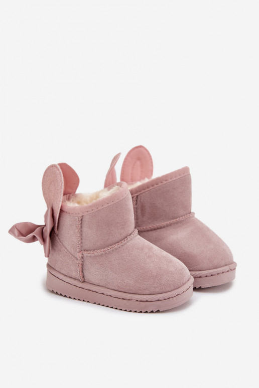 Infantil aquecimento Botas de neve com fitas cor rosa Meriva Infantil aquecimento Botas de neve com fitas cor rosa Meriva