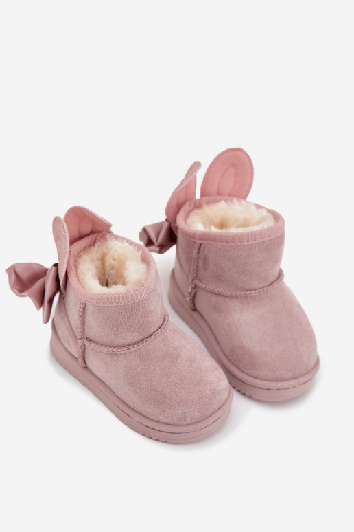 Infantil aquecimento Botas de neve com fitas cor rosa Meriva Infantil aquecimento Botas de neve com fitas cor rosa Meriva